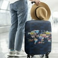 thumbnail image 3 of Luggage Cover Elastic Washable License Plate Map of the World Travel Suitcase Protector Fit 25-28 Inch Luggage, 3 of 6