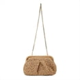 thumbnail image 5 of Bolso de Paja para Mujer Bolsa de Bola de Masa de Nube Bolso de Hombro Tipo Bandolera de Paja Bolso Tejido de Playa de Verano, 5 of 5
