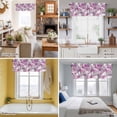 thumbnail image 5 of Pink Flowers Valance Curtain for Windows Spring Watercolor Gradient Pink Dandelion Floral Plant Rod Pocket Curtain Valances Short Window Treatments for Kitchen Bathroom Laundry Basement 42 x 18 Inch, 5 of 9