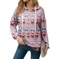 thumbnail image 3 of Hoodies For Women Oversized Winter Cute Sweatshirts Pullover Trendy Fall Clothes, Christmas Print Lightweight Design without Pockets for Comfortable Fall Winter Wear,Blue,L, 3 of 6