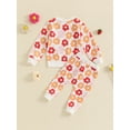 thumbnail image 4 of Suealasg Toddler Girl Fall Tracksuit Outfits 6M 1T 2T 3T Floral Print Crew Neck Long Sleeve Sweatshirts and Long Pants 2Pcs Casual Autumn Clothes for Baby Girl, 4 of 7