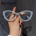 thumbnail image 1 of Sexy Cat Eye Anti Blue Light Glasses Women Luxury Designer Eyeglasses Frame Optical Computer Customize Reading pectacle AB Rhinestone, 1 of 4