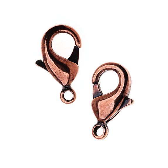 TierraCast Clasps, Lobster 12mm, 4 Pieces, Antiqued Copper Plated
