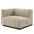 thumbnail image 2 of Modway Conjure Channel Tufted Upholstered Fabric Left-Arm Chair, Brown, 2 of 6