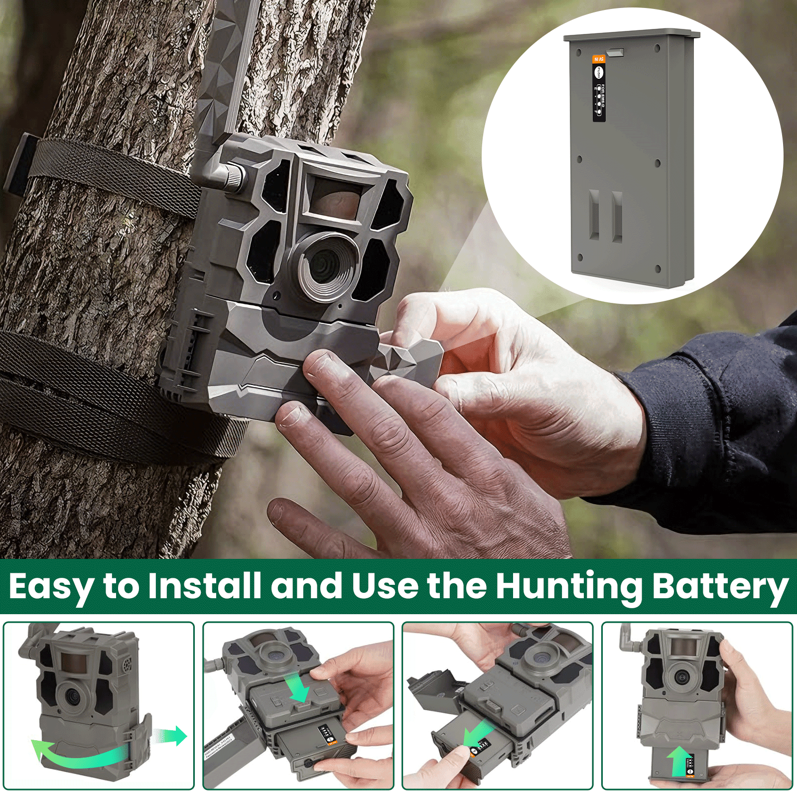 2Pack 7000mAh Lithium Battery Compatible with Trail Camera Lipo Lithium Battery Pack, for Trail Camera Reveal Camera Ultra, X, X Pro, Pro 3.0, X Gen 2.0 3.0, XB, SK - LED Meter and Solar Charging