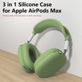 thumbnail image 5 of 3-in-1 Silicone Case Cover for AirPods Max Headphones, Anti-Scratch Ear Pad Case Cover/Ear Cups Cover/Headband Cover for AirPods Max(Green), 5 of 14