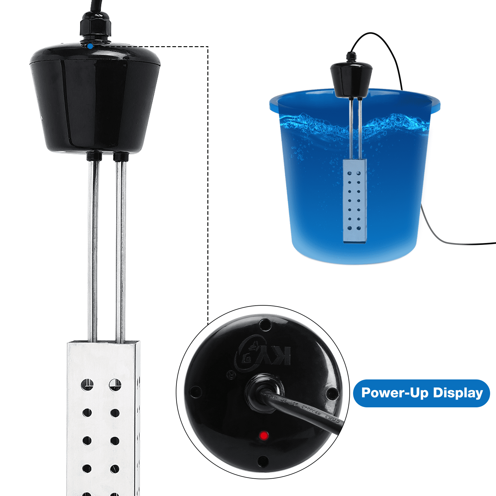 Buy 1500W Immersion Heater, Electric Bucket Water Heater with Floating