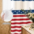 thumbnail image 2 of No Hook Shower Curtain with Built-in Rings - 4th of July Washable Waterproof Fabric Bathroom Curtains for Hotel,Rentals, Stall 48 X 72 Inch , Patriotic Stripes and Stars Memorial Day Independence Day, 2 of 9