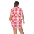 thumbnail image 3 of White Mark Short Sleeve Plaid Button-Down Dress, Women's Plus, 1X-3X, 3 of 6