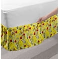 thumbnail image 2 of Vintage Bed Skirt, Repeating Botanical Pattern with Design Flowers and Leafy Herbs, Elastic Bedskirt Dust Ruffle Wrap Around for Bedding Decor, 4 Sizes, Yellow and Multicolor, by Ambesonne, 2 of 2