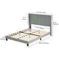 thumbnail image 5 of Dextrus Upholstered Platform Bed Base with Gray Velvet Headboard,No Box Spring Needed, Gray, 5 of 6