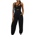 thumbnail image 1 of aidice Athletic Jumpsuits for Women Summer U Neck Sleeveless Keyhole Crisscross Backless Jogger Rompers, 1 of 5