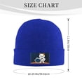 thumbnail image 3 of LNWH Knitted Acrylic Hat, Cute Cat Astronaut Moon Pattern Winter Beanie Hat for Cold Weather, Blue, 3 of 4