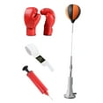 thumbnail image 4 of Pelota de reacción de boxeo ajustable, mejora la coordinación ojo-mano, de pie con bomba de aire y guantes, equipo de boxeo con pelota de velocidad Para adultos, 4 of 8