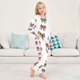 thumbnail image 6 of Fluffy Pajamas Set Fuzzy Winter Warm Pj Sets Pullover Tops and Long Pants Red and Green Tartan Bow X-Small, 6 of 8