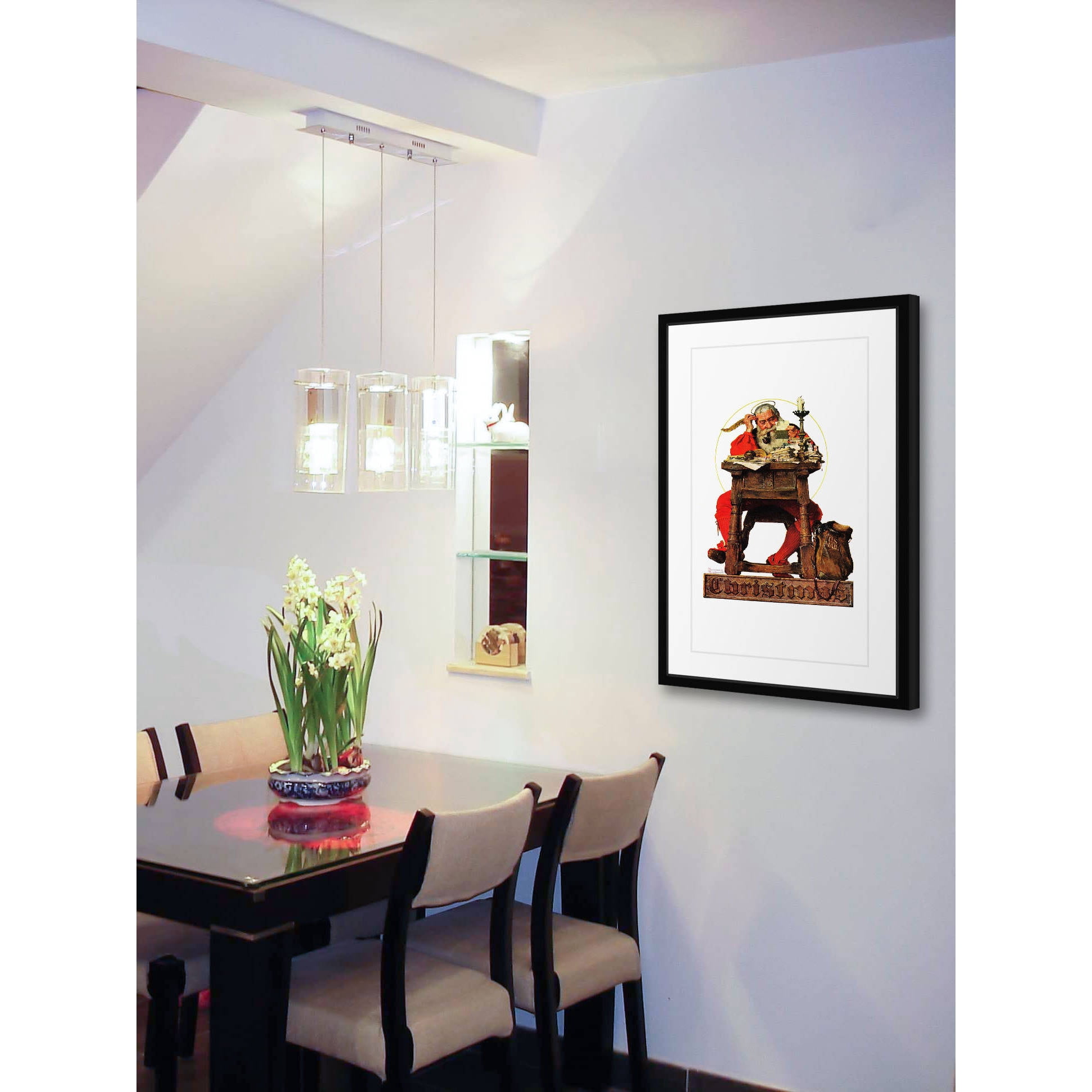 Marmont Hill "Santa at His Desk" by Norman Rockwell Framed Art Print