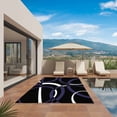thumbnail image 3 of Blue Geometric Outdoor Rug for Patio/Deck/Porch, Non-Slip Large Area Rug 3 x 5 Ft, Contemporary White Abstract Lines Black Indoor Outdoor Rugs Washable Area Rugs, Reversible Camping Rug Carpet Runner, 3 of 8