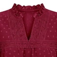 thumbnail image 6 of Bosfbaoi Women's Summer Tunic Tops, Loose Fit Double Ruffle Sleeve V Neck Blouse, Cute Dressy Casual Shirts for Work, Vacation, Daily Wear, 6 of 9