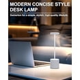thumbnail image 2 of Cordless Table Lamps Rechargeable Set of 2, Portable LED Desk Lamp, 5000mAh Battery Powered Wireless Table Light - 3 Color Dimmable Lighting for Restaurant Dining Patio Outdoor Bedroom(White), 2 of 4