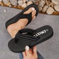 thumbnail image 2 of ZQUUVOU Women's Summer Flip Flops Flat Toe Post Comfortable Thong Sandals Beach Casual Slip On House Sandals Black, 2 of 9