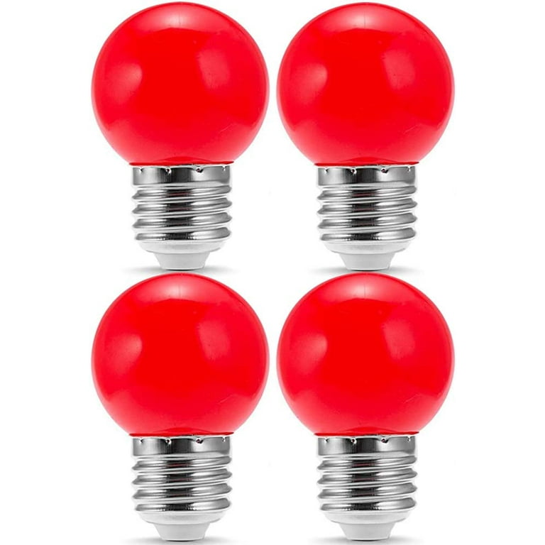 4 Pack G14 LED Red Light Bulb 1W 120V Base Small Night Red Bulbs for Bedroom, String Lights, Window Candle, Table Lamp, Kitchen, Pendant Fixtures, Dinning Room, G14 LED Light