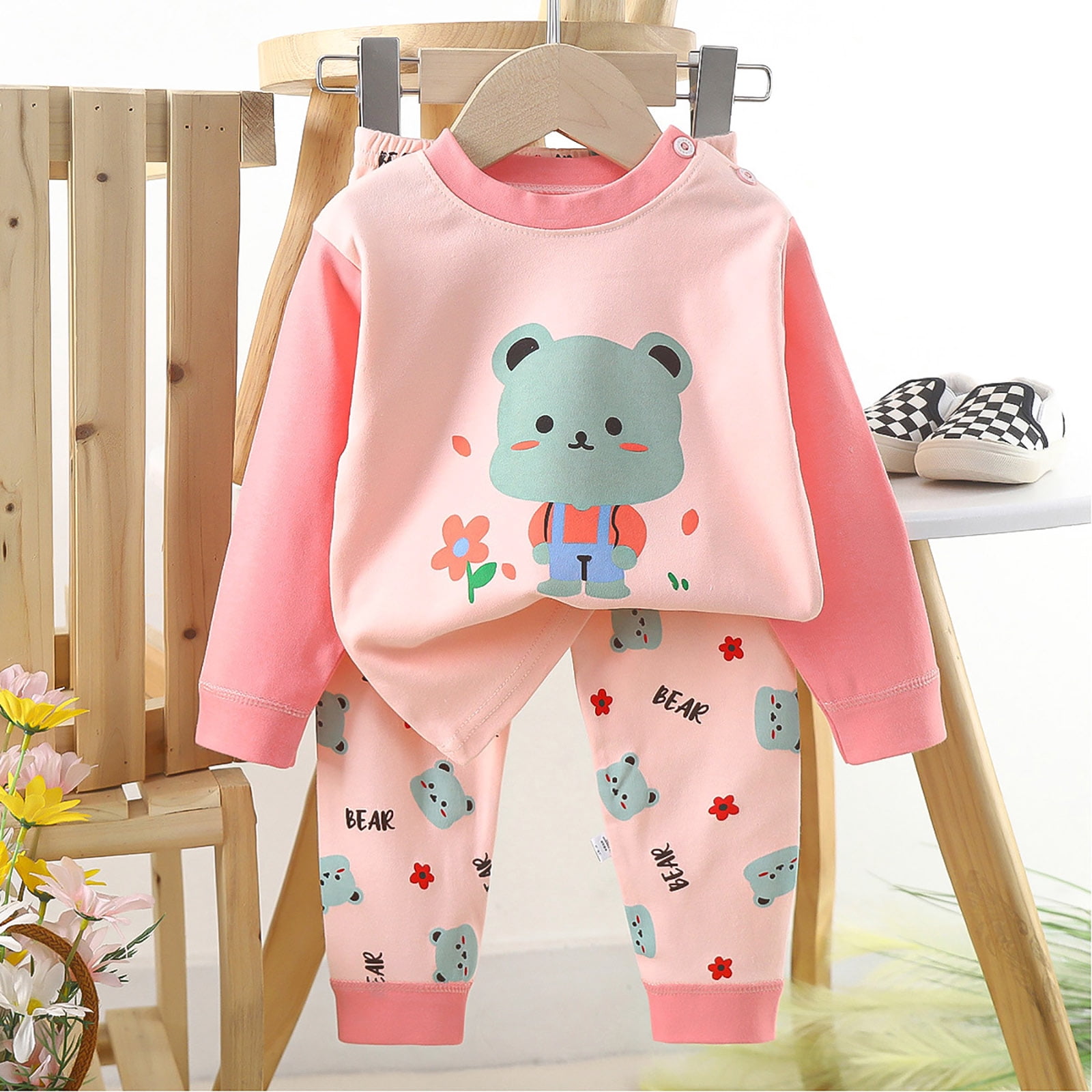 NIEWTR Toddler Baby Girl Fall Winter Outfits Letter Crewneck Sweatshirt Casual Pants 2Pcs Clothes Set Fall Winter Set for 0 6 12 18 24 M 1t 2t 3t 4t 5t 6t Dailywear Set,12-18 Months