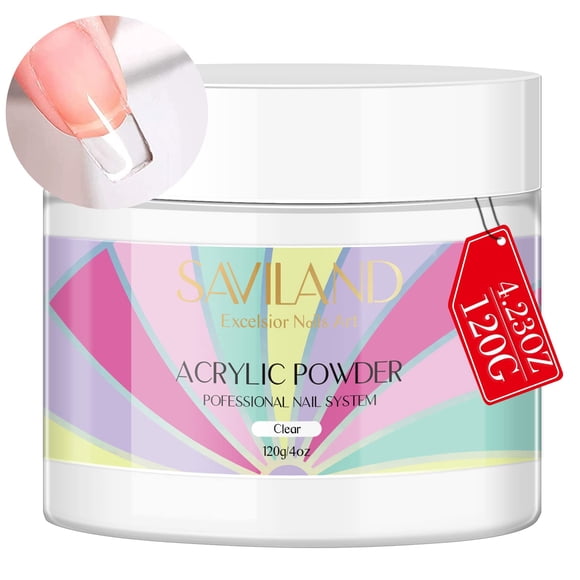 Polvo de uñas acrílico SAVILAND Clear Super Hard 120g