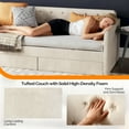 thumbnail image 4 of Ktaxon Twin Size Upholstered Daybed, Wooden Sofa Bed with 2 Drawers & Button Tufted Backrest, Light beige, 4 of 10