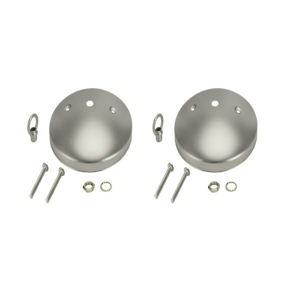 Aspen Creative 21524-12 Modern Light Fixture Canopy Kit, 5" Diameter with Collar Loop, 7/16" Center Hole, Brushed Pewter, 2 Pack