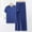 #0121-Blue, variant on Neewe 2 Piece Outfits For Women Casual Modal Tracksuit Short Sleeve Tops And Wide Leg Long Pants Matching Lounge Sets