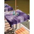 thumbnail image 2 of Outdoor Tablecloth with Umbrella Hole for Patio/Picnic/Party/Camping, Purple Mountain Waterproof Table Cloth Square Cover Washable, Misty Forest Nature Woodland Pine Tree Landscape (54"x 54"), 2 of 8