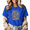 Blue-1, variant on Women's Vintage Golden Sunflower Daisy Bouquet Graphic Cropped Short Sleeve T-shirt Relaxed Regular Fit Daily Casual Tee