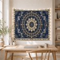 thumbnail image 5 of Cosmic Lotus Mandala on a Deep Navy Background Mystical Celestial for Meditation Enthusiasts Spiritual Wall Art Housewarming Gift Tapestry Wall Hanging for Bedroom and Yoga Room, 5 of 7