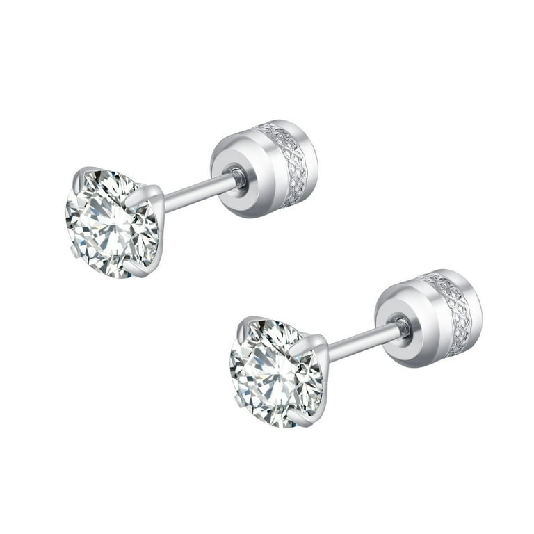 Titanium diamond shop stud earrings