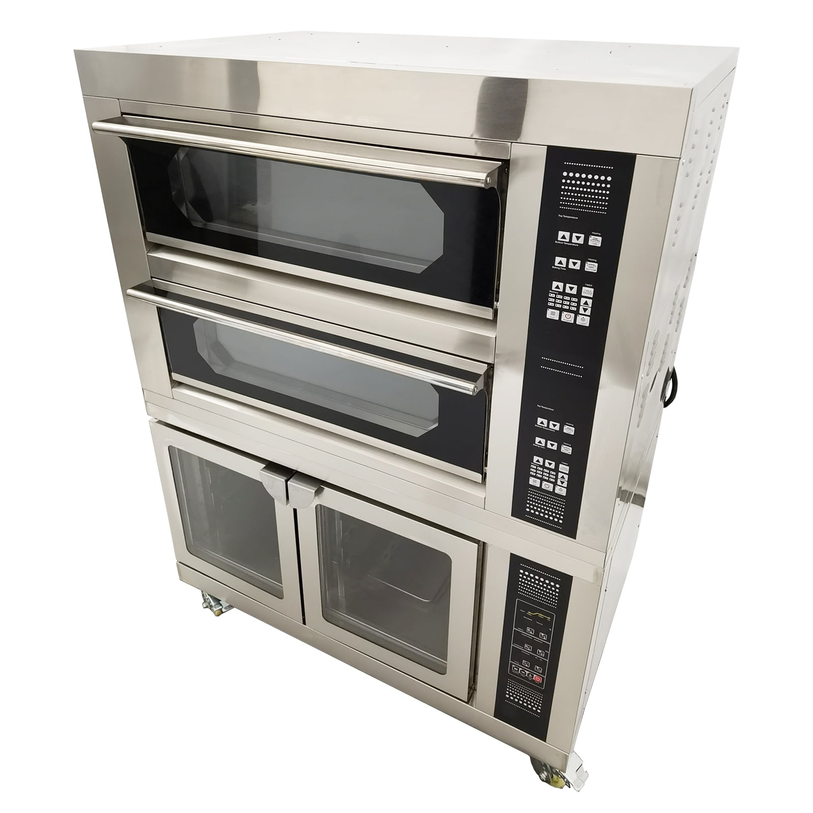 Triple Pizza Oven Machine Commercial with Fermentation Tank 4 Baking Sheets 8 Fermentation Sheets 220V 3PH