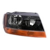 Passenger Side Headlamp Assembly w/Smoked Bezel-Amber Park Lamp for 1999-1904 Jeep