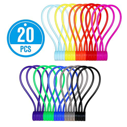 Reusable Magnetic Cable Ties Cord Organizers Strong Magnetic Twist Ties 