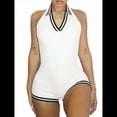 thumbnail image 2 of Body Sin Mangas A Rayas para Mujer, Pantalones Cortos, Mono de Corta con Cuello L, 2 of 7