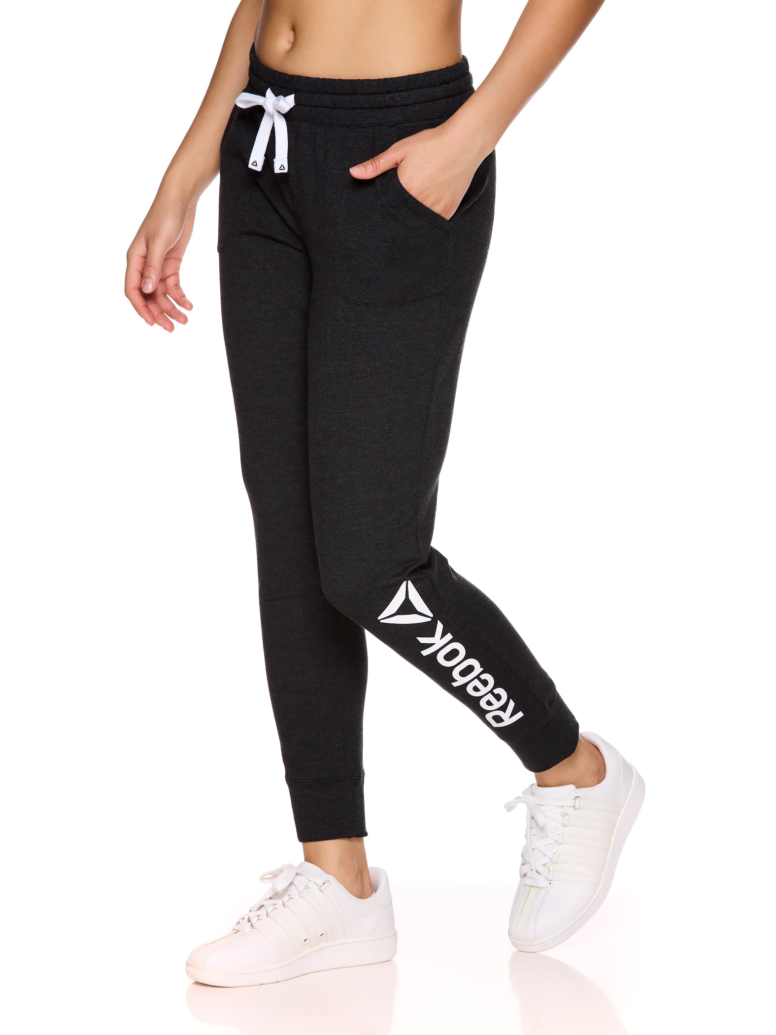 New Women's Reebok All Day Cuffed Jogger, Plus Size 4X, Color Black Heather
