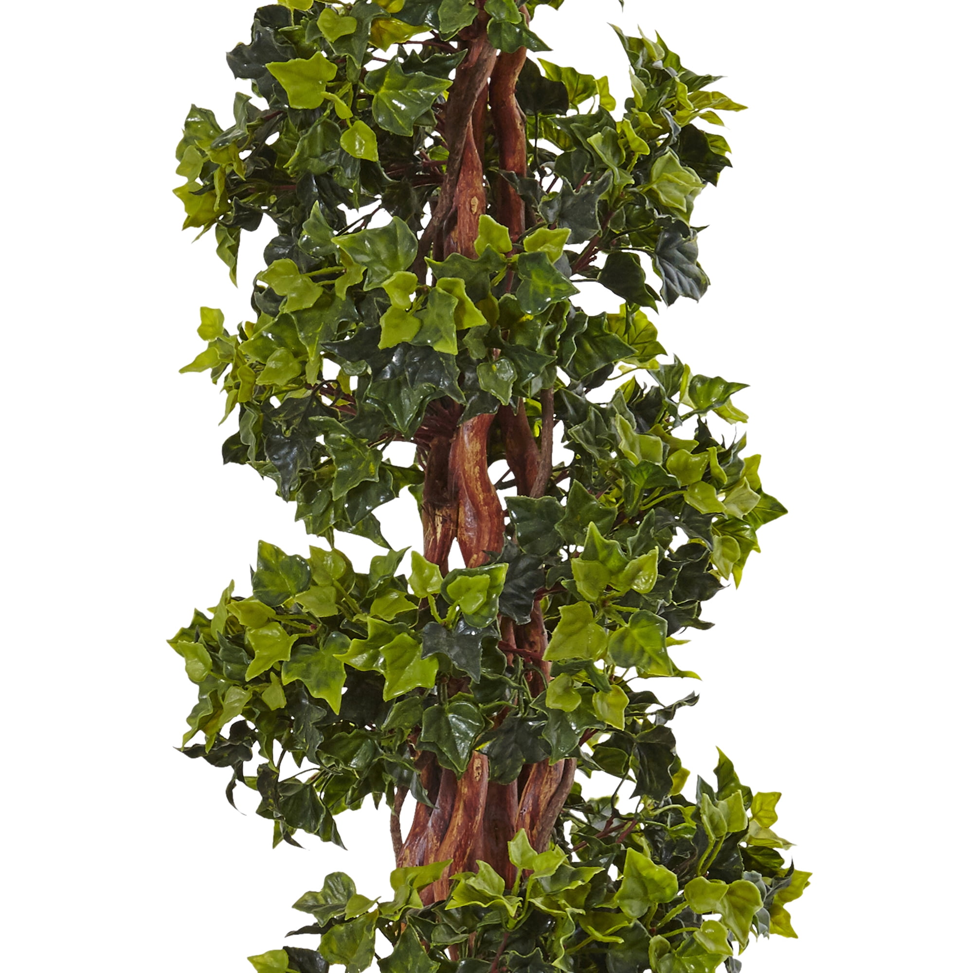 Nearly Natural 4' English Ivy Spiral Artificial Tree in Metal Planter, UV Resistant