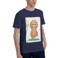 thumbnail image 2 of Bingfone Cute Sloth In Yoga Pose Tree Men'S Loose Fit Short-Sleeve Pocket T-Shirt, 2 of 7