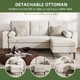 thumbnail image 6 of Uforic Sectional Sofa with Movable Ottoman, Comfy Upholstered L-Shaped Sofa,4-Seat Couch for Living Room, Beige, 6 of 9