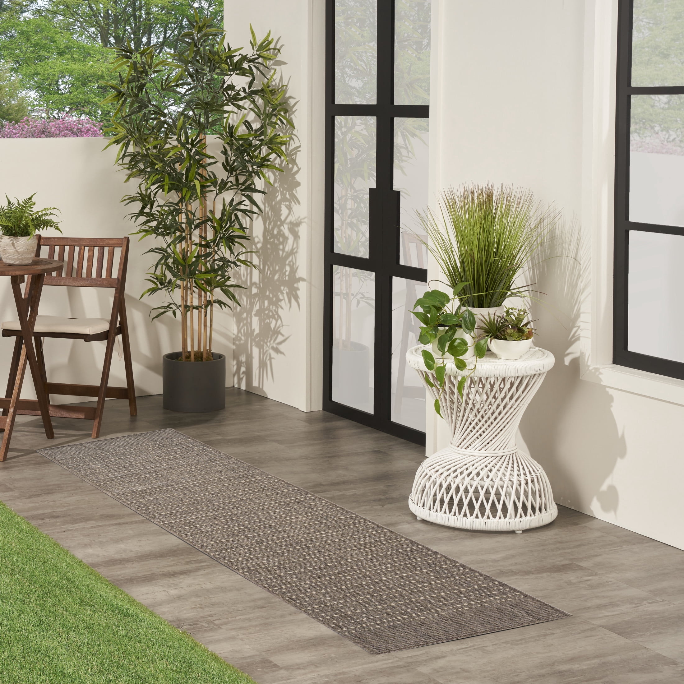 Nourison Tulum 2'2" x 10' Brown Outdoor Rug
