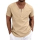 thumbnail image 1 of Eres Más Que una Camisa de Puntuación de Prueba Casual de Color Sólido con Cuello en V de los Hombres, Blusa de Manga Corta de Bolsillo de Botón para Uso Diario, 1 of 5