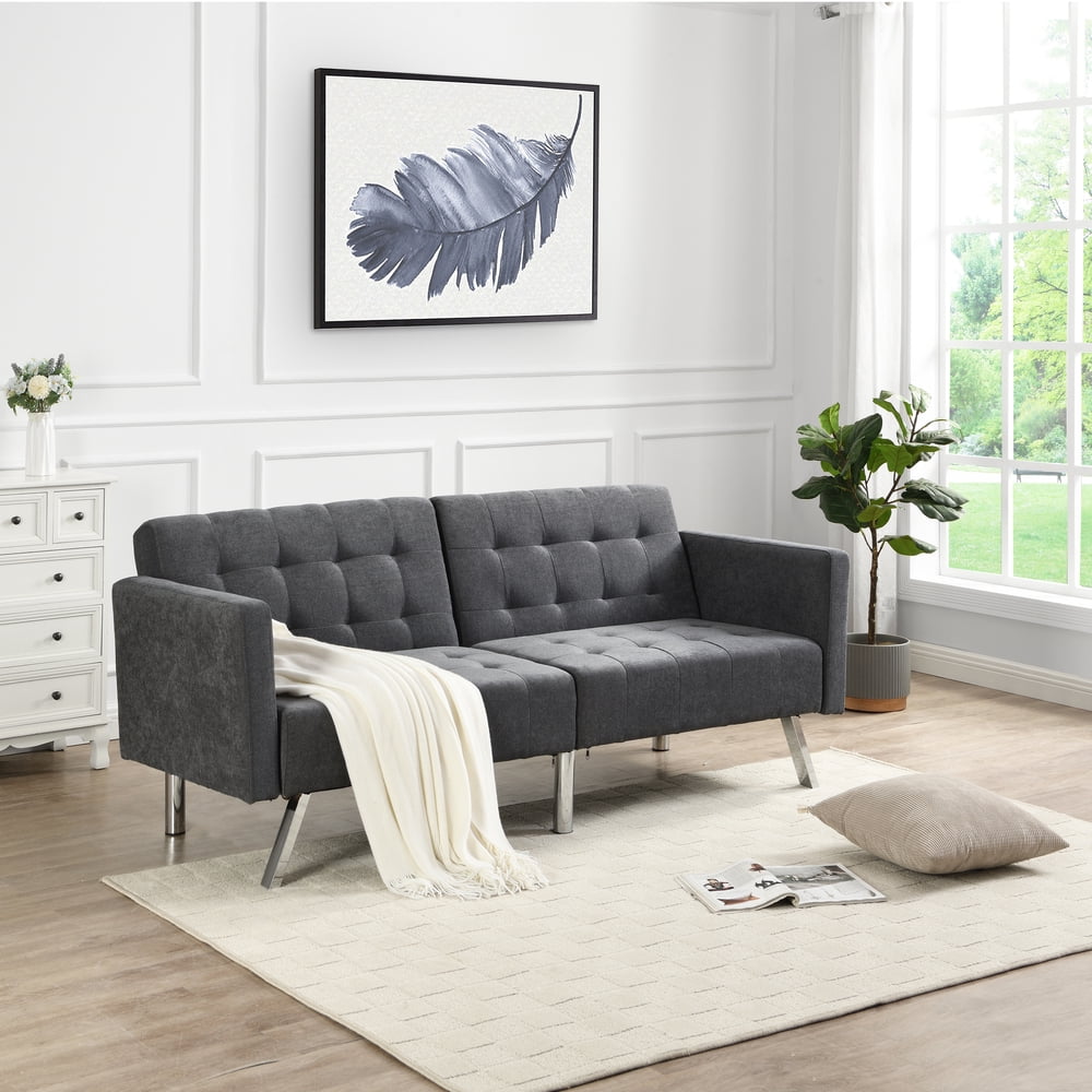 Holaki Sofa Bed Convertible Folding Dark Grey Lounge Couch Loveseat