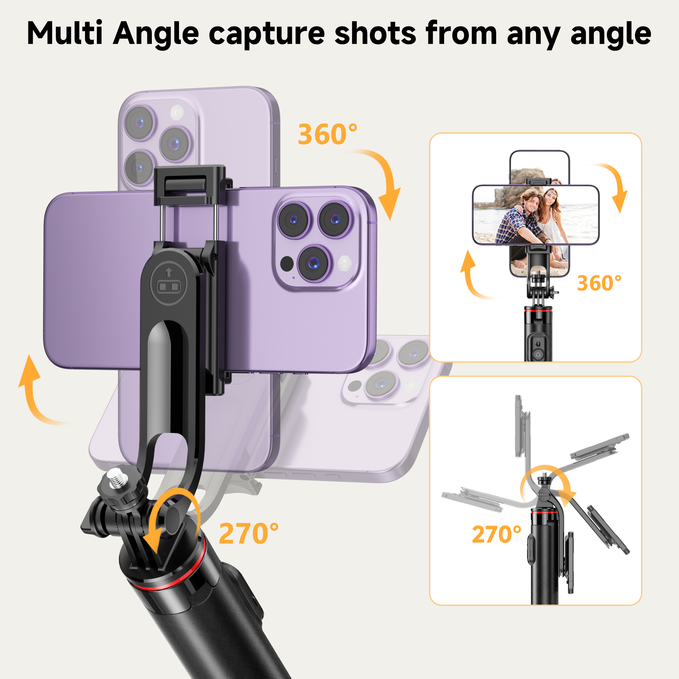 SelfieShow 52" Extendable Selfie Stick Tripod with Remote photo 3