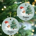 thumbnail image 4 of Horivan Personalized Snowman Ceramic Ornament with Watercolor Winter Scenes, Durable Hanging Christmas Tree Decoration for Holiday Home Decor, Festive Gift Souvenir, 4 of 6