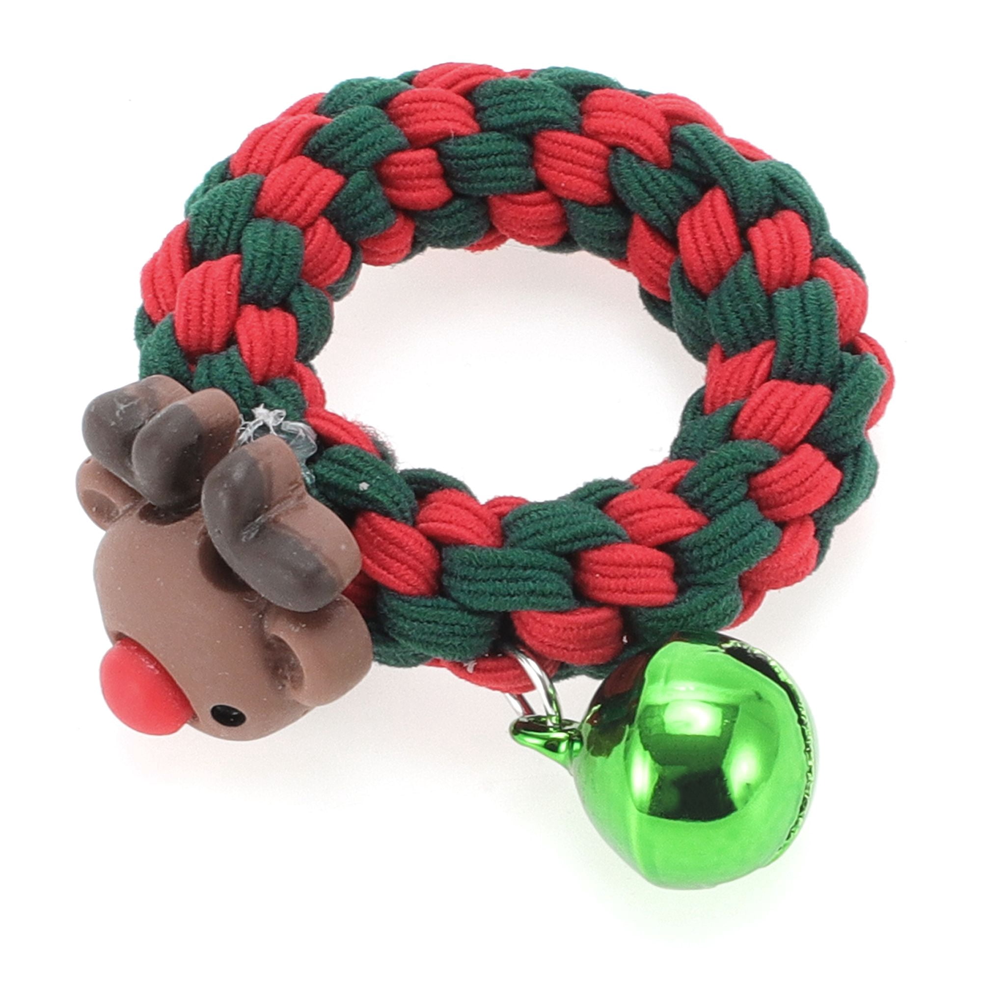 NOMADIC NOOK Christmas Hair Rope Fishbone Pine Bell Red Green 4 Pcs