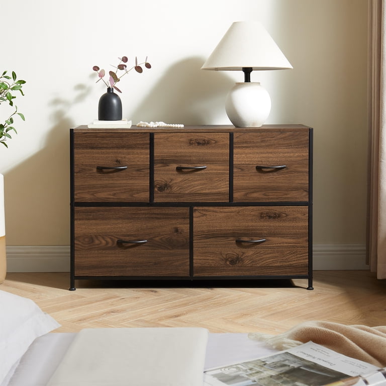 dark brown dresser walmart (2 pack) Mainstays 5 Drawer 40 in Wide Fabric Storage Dresser, The remaining drawers offer