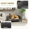 thumbnail image 4 of PawHut Pearl Design Pet Sofa for Medium and Large Sized Dogs, Pet Bed with Cushion and Solid Wood Legs, Charcoal Gray, 4 of 9